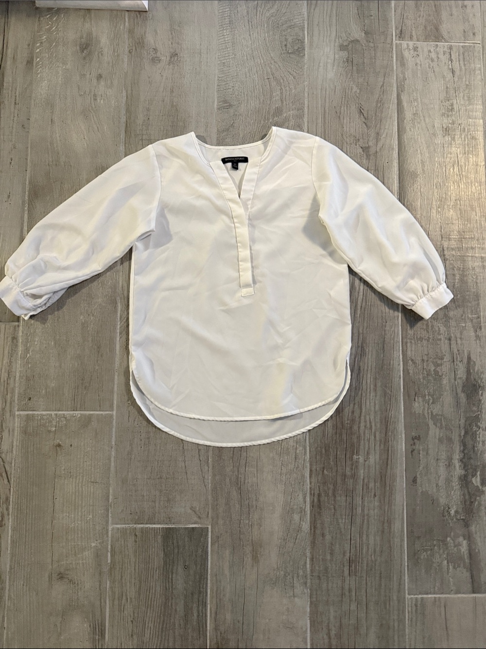 White Women's Split-Neck Blouse - Banana Republic